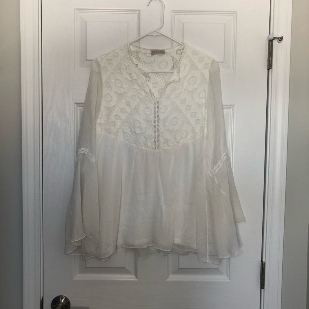 Bellambra Made Italy 100% Silk Eyelet Blouse Small - Picture 11 of 11